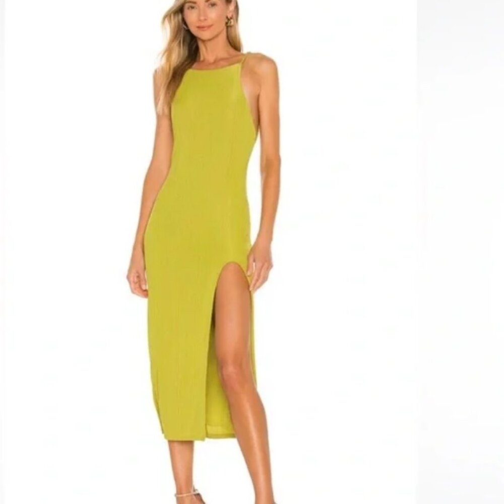 CAMILA COEHLO SHELLY GREEN/YELLOW MAXI DRESS NWT SM